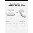thumbnail image 2 of Fiambrera eléctrica con calefacción, alta potencia de 350 W, capa de vapor de 220 V/cocina arroz/calienta alimentos en 15 a 20 minutos (gris) ER, 2 of 5