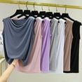 thumbnail image 2 of Débardeurs à Encolure Dégagée en Modal pour l'Été, Hauts Sans Manches pour Femmes, Couleur Unie Ultra Mince, Haut Ample, Tout Assorti FJH, 2 of 6