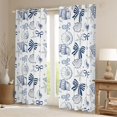 thumbnail image 2 of Manfei Cartoon Coquette Bowknot Blackout Curtains,Ocean Themed Shell Curtains Pack of 2 (42x84 Each), 2 of 6