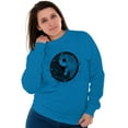 thumbnail image 3 of Floral Yin Yang Symbolic Spiritual Women Crewneck Sweatshirt Brisco Brands X, 3 of 6