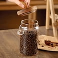 thumbnail image 4 of Tarro de vidrio ANSQU para almacenamiento de alimentos, 600 ml, con tapa de madera y cuchara, 4 of 7