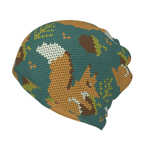 Rateoe Knitted Woodland Squirrel Cotton Slouchy Beanie Hat for Men/Women,Lightweight Oversize Large Thin Skull Cap Night Sleeping Cap