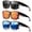 Black/blue/red, variant on 3pcs Fit Over glasses for Men & Women | Lightweight PC Square Frame | Multi-Color Lenses | Includes Cleaning Cloth | Stylish Vintage Design, Eyewear | Stylish Fit Overs/