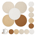 thumbnail image 2 of 10 pzs Posavasos Para Cafe Mesa Tejido A Mano Lab.G, Beige solido, 2 of 5