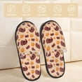 thumbnail image 2 of Bixox Men's Women's Thanksgiving Turkey and Pumpkin Patterned Plush House Slippers, Memory Foam Slippers, Indoor and Outdoor Warm Plush Bedroom Shoes, Soft Flat Sole, Comfortable and Non-slip, 2 of 5