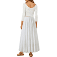 thumbnail image 4 of UVN Skirts for Women Summer Chiffon Pleated A-Line Long Skirt Elastic High Waist Swing Tiered Boho Beach Floral Print Maxi Skirts, 4 of 9