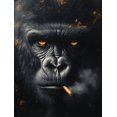 thumbnail image 1 of Qisvanset 12x16 Inch Smoking Gorilla Pop Art Canvas Wall Art, Trendy Animal Print Ready To Hang Home Decor, 1 of 8