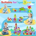 thumbnail image 2 of ShowyLive  Magnetic Tiles 110PCS Magnet Building Set 3D Construction Building Blocks with 2 Cars Educational Learning Toys for Boys and Girls 3-12Years Birthday Gifts to Your Princess and Prince, 2 of 8