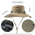 thumbnail image 4 of Chapeau Seau Homme Été Protection UV Large Bord Panama Safari Chasse Randonnée Chapeau Pêcheur Filet Chapeau Plage Protection Solaire Vert Armée, 4 of 6