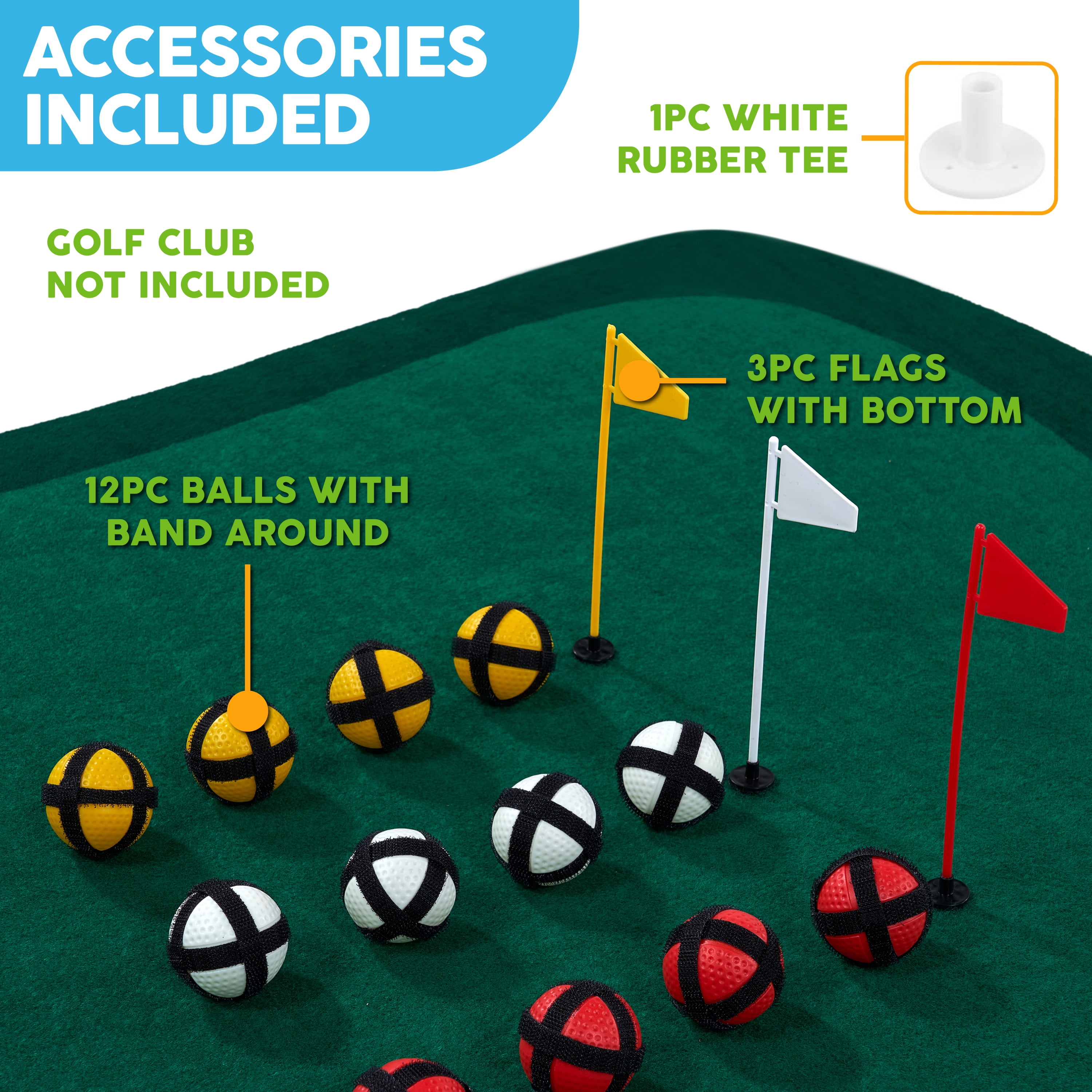 Floating Golf Hitting and Putting Green Mat with Accessories by Big Sky