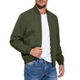 thumbnail image 2 of GrmtClth Men's Casual Varsity Jacket Vintage Lightweight Faux Suede Bomber Jackets with Pockets Army Green 2XL, 2 of 8