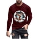 thumbnail image 2 of Amzcrzy - Sudadera Para Hombre, Estilo Casual, Con Estampado Navideño, Deportiva, De Manga Larga Y Cuello Redondo, Color Vino, 4Xl, 2 of 5