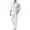 White, variant on BTDECLAR Men 2 Piece Linen Set Outfits Casual Drawstring Long Pants Roll Up Sleeve Quarter Button Shirts Lightweight Summer Beach Sets with Pocket