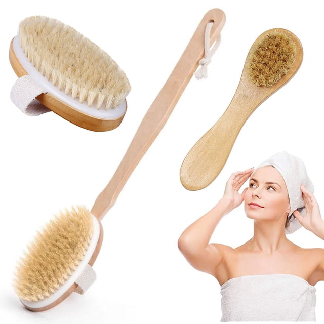 Set 3 Cepillos Exfoliantes Aclarantes Elimina Piel Muerta