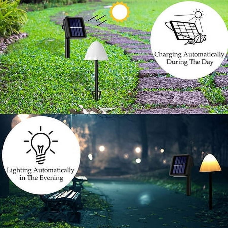 Solar Mushroom Lights Outdoor Garden - 20pcs 8 Modes 22ft Waterproof