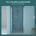 thumbnail image 4 of Frameless Shower Door 36"W x 72"H Fold Frameless Shower Door with Tempered Glass, Chrome,Sliding Shower Door, 4 of 11