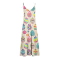 thumbnail image 4 of Vestido de Verano Casual sin Mangas Impreso Correa de Cuello en V Vestido de Sol Largo para las Mujeres, Vestido de Vacaciones Suelto, 4 of 5
