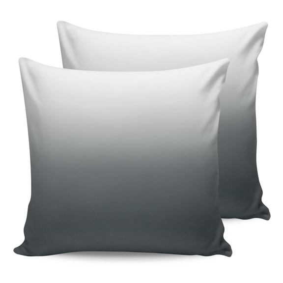 Outdoor Waterproof Throw Pillow Covers Set of 2 Grey Ombre Decorative Pillowcases Square Outdoor Pillows Cushion Case 16x16 Inch Gradient Gradual Color Patio Pillows for Couch Sofa Bed Garden