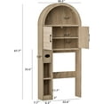thumbnail image 2 of Over The Toilet Storage Cabinet, Freestanding Storage Organizer Cabinet, Farmhouse Space Saver with Paper Holder and Racks and Elegant Arched Design, for Bathroom, Laundry and Restroom, 2 of 7