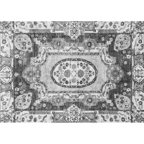 Ahgly Company Indoor Rectangle Abstract Gray Modern Area Rugs, 8' x 10'
