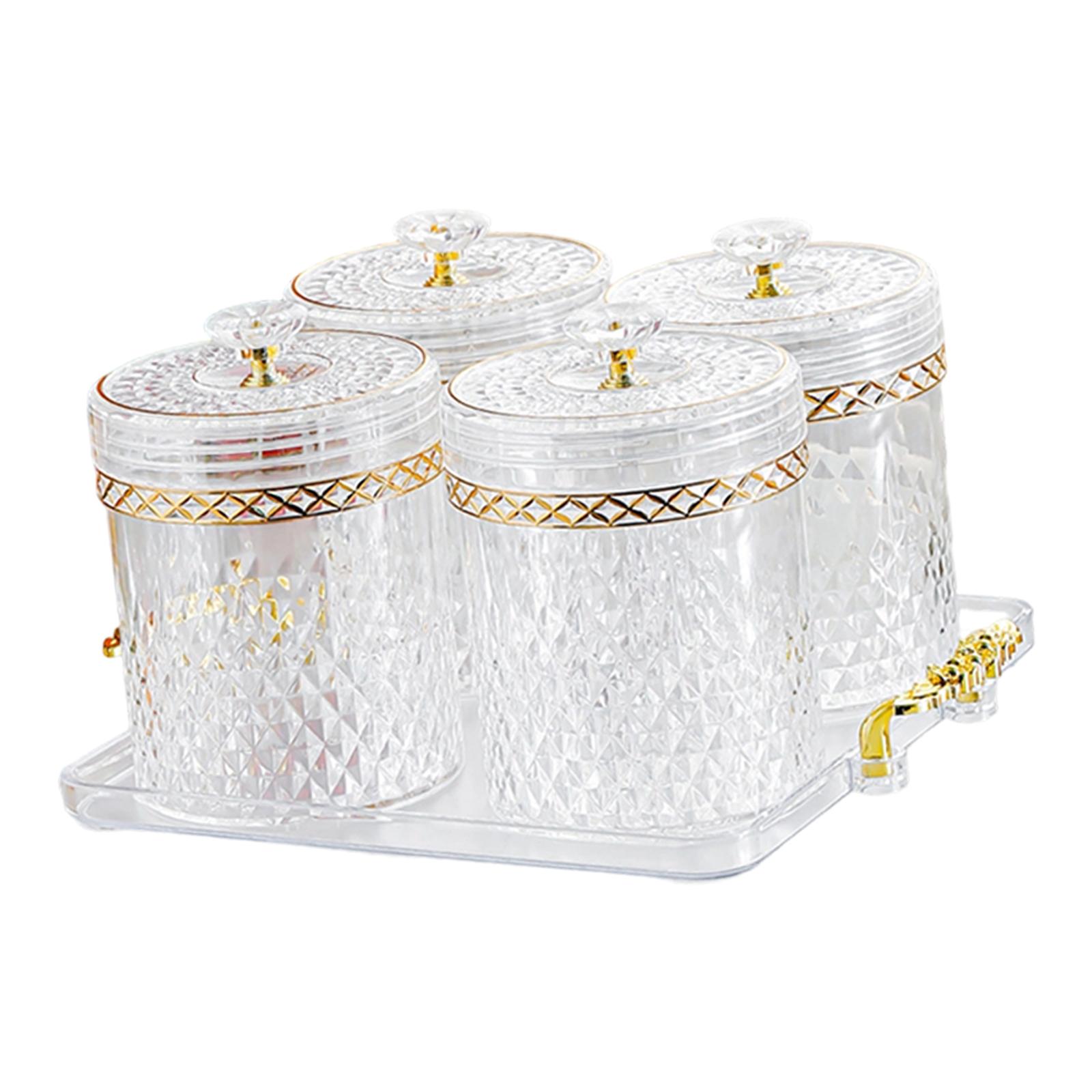 kowaku Food Storage Container Set Airtight Jar with Lid Compact Divided Compartments Sturdy Versatile Spice And Storage Suitable for Home Use Entertaini Clear