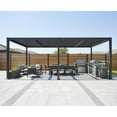 thumbnail image 5 of PURPLE LEAF 11 X 23 Louvered Pergola Aluminum Outdoor Adjustable Louvered Roof Integrated Drainage System Patio Kitchen Poolside Garden Grey, 5 of 14