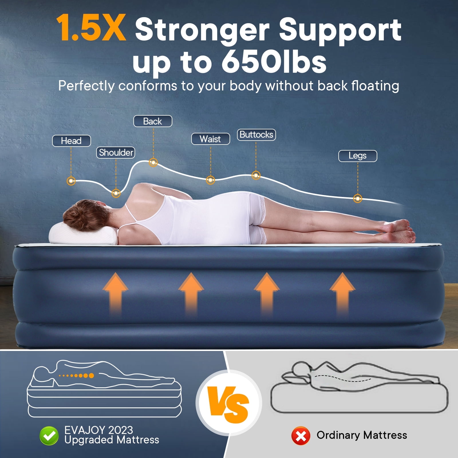 Inflatable guest bed with legs hot sale