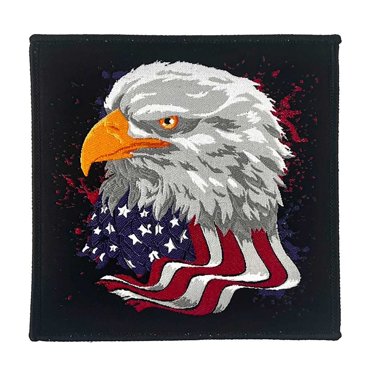 Mudflap Girl Trucker Patch - Left-Facing American Flag Embroidered Iron-On Patch (Cypress Collectibles)