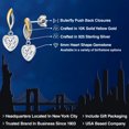 thumbnail image 2 of Gem Stone King 925 Silver and 10K Yellow Gold White Zirconia Earrings for Women | 1.48 Cttw | Gemstone Birthstone | Heart Shape 6MM, 2 of 6