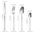 thumbnail image 4 of 4/6/16/24pcs Silver stainless steel cutlery Steak knife and fork dessert spoon spoon and teaspoon Home restaurant cutlery set, 4 of 5