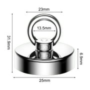 Round Fishing Magnets, 0-19kg Pulling Forces Strong Permanent Rare Earth Magnets, Powerful Round Neodymium Magnetic Hooks with Eyebolt for Kitchen Bedroom Magnetic Fishing Hoisting and Hang Items