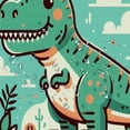thumbnail image 5 of Awypu Dinosaur Watercolor Art Prints Shower Curtain Home Bathroom Decoration White, 5 of 7