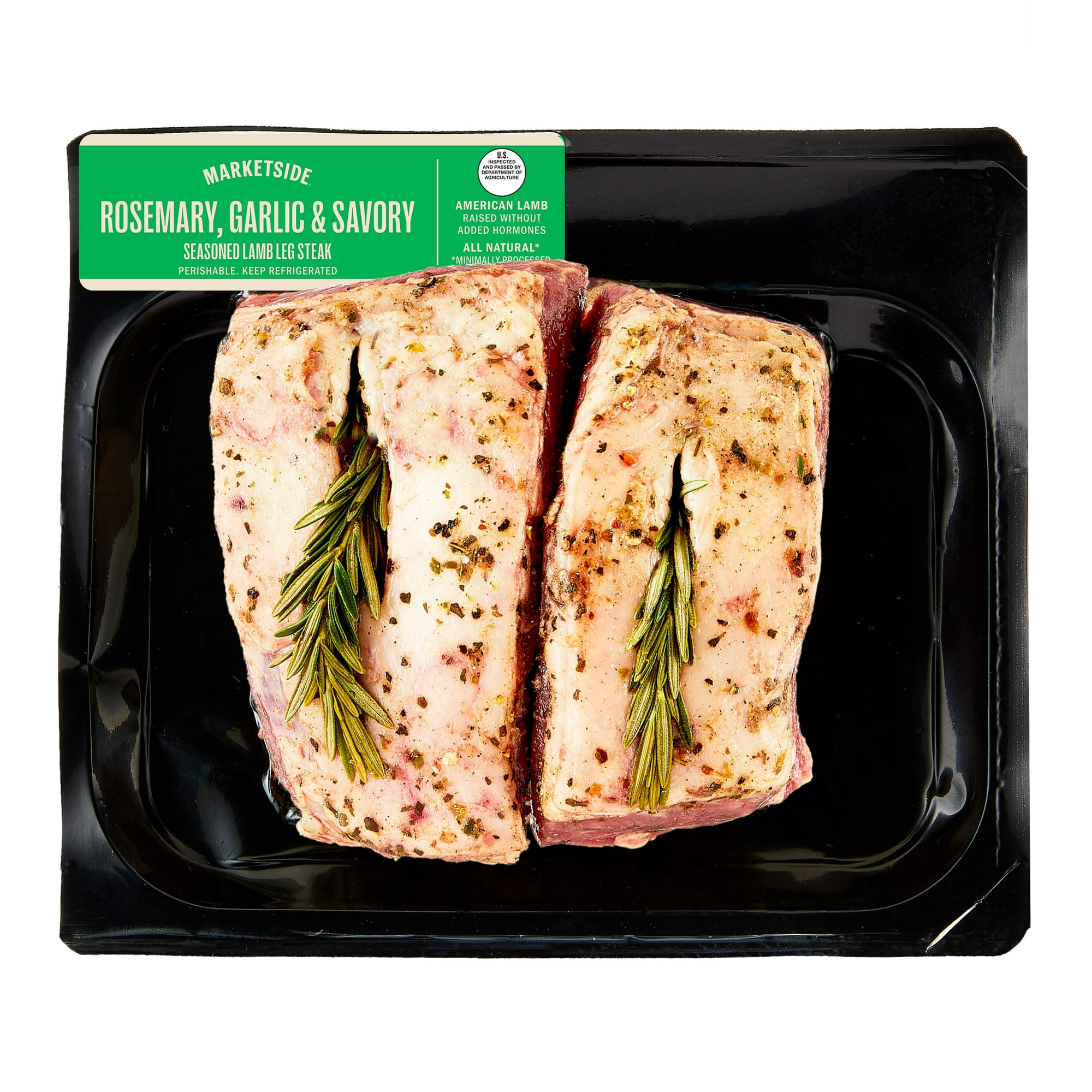 Marketside Lamb Leg Steak, Seasoned, 0.6 - 1.9 lb (Fresh)