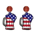 thumbnail image 7 of HengDidi Patriotic Teardrop Wooden Earrings - Lightweight Red White Blue Jewelry for 4th of July, Weddings & Special Occasions, Handcrafted Women's Fashion Accessories, 7 of 7