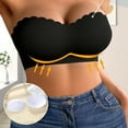 thumbnail image 3 of FAHXNVB Strapless Bra Push Up for Women Cross Fixed Buckle Strap Non-Slip Silicone Padded Bandeau Bralettes Comfortable Invisible Tube Tops, 3 of 8