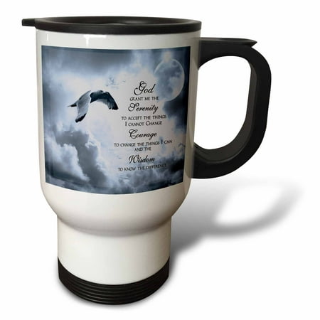 

3dRose The Serenity Prayer a beautiful dove one of a kind graphic will inspire all Travel Mug 14oz Stainless Steel