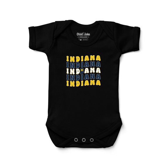 Newborn & Infant Chad & Jake Black Indiana Pacers Groovy Bodysuit