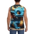 thumbnail image 4 of Balery Adorable Blue Baby Dragon Camisetas sin mangas para hombre, absorbe la humedad y protege contra el mal olor.-Large, 4 of 7