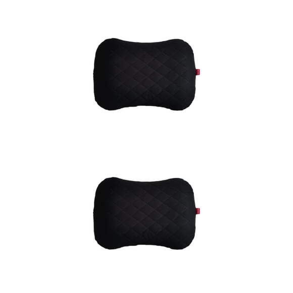 Eigraketly Almohada inflable ultraligera para viaje, Camping, viaje, cojín, almohadas de aire, reposacabezas de coche, funda con correa fija, Negro 2Conjunto