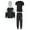 Black, variant on TiaoBug 3 Piece Kids Boys Tracksuit Long Sleeve Full-Zip Hoodie Jackets Sweatpants T-shirt Set Black 3-4