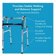 Carex Aluminium Uplift Folding Walker with Adjustable Height, 300 lb Weight Capacity