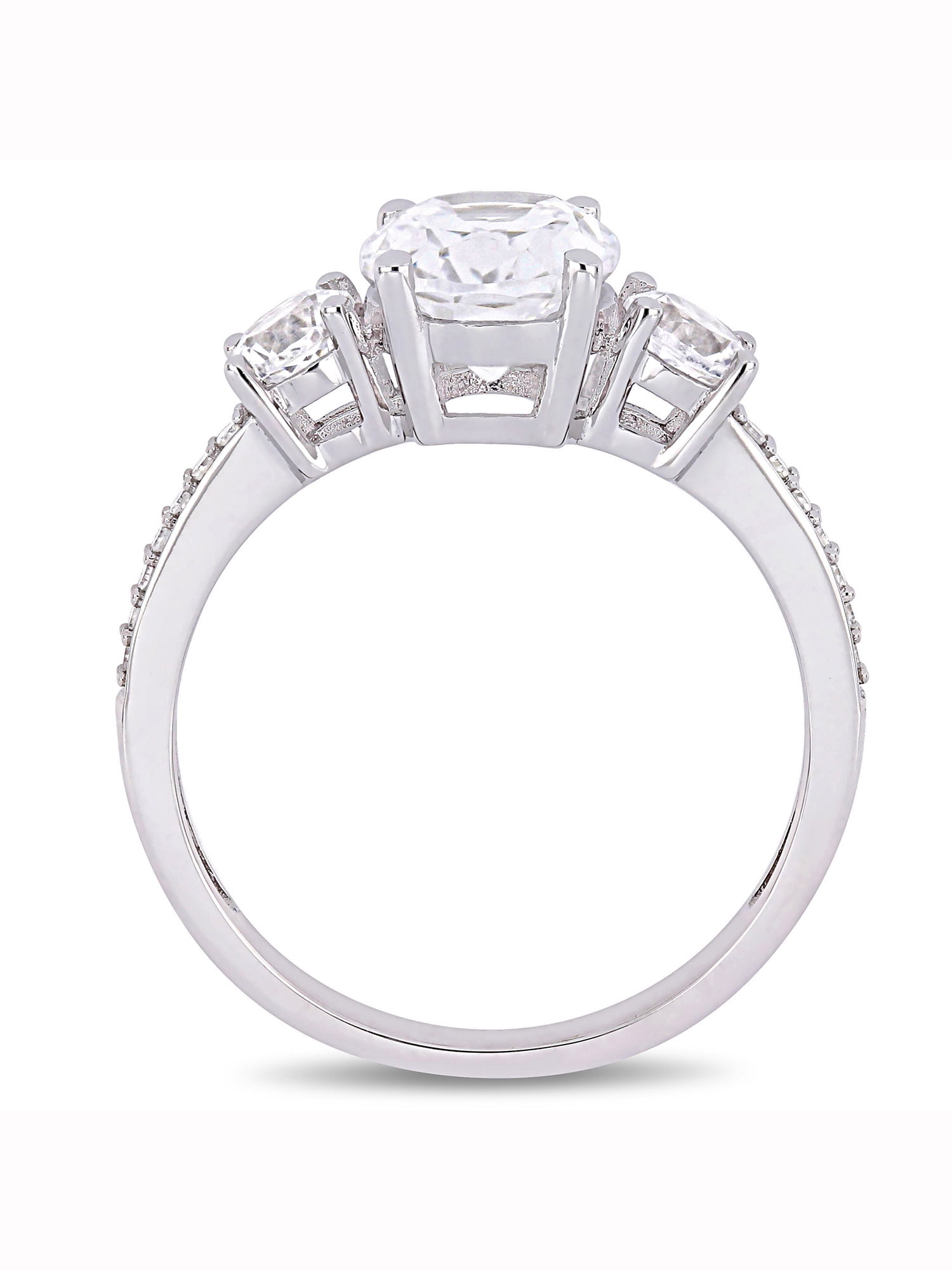 Everly Women's Created Sapphire and Diamond 10K White Gold Engagement Ring