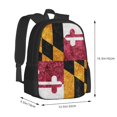 thumbnail image 3 of DouZhe Lightweight Backpack, Retro Maryland State Flag Patriotic Prints Travel Outdoor Hiking Bag School Bookbag Casual Daypack Backpacks for Women Men, 3 of 7