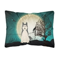 Carolines Treasures BB2215PW1216 Halloween Scary West Siberian Laika Spitz Canvas Fabric Decorative Pillow, 12H x16W,
