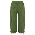 thumbnail image 4 of Womens Cargo Pants with Multi-Pockets,Athletic Capri Pant Stretchy Elastic Waist Carpenter Trouser with Pockets, 4 of 4