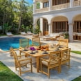 thumbnail image 2 of Tranquillo Solara Acacia Wood Outdoor Chair Set of 2 with Cushions – 500lbs Capacity, Weather-Resistant Patio Chairs for Garden, Deck, or Porch, 2 of 8