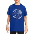 thumbnail image 2 of GBSYEWXS Toddler Child Boys Tops Quick Dry Breathable Baseball Print T-Shirts Short Sleeve Crew Neck Size 3-4 Years Blue Tee, 2 of 4