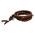 thumbnail image 3 of Hinky Imports Unisex Yoga Meditation 108 Tibetan Bodhi Prayer Beads Daemonorops Seeds Mala Wrap Bracelet Necklace (Buddha Head Charm), 3 of 6