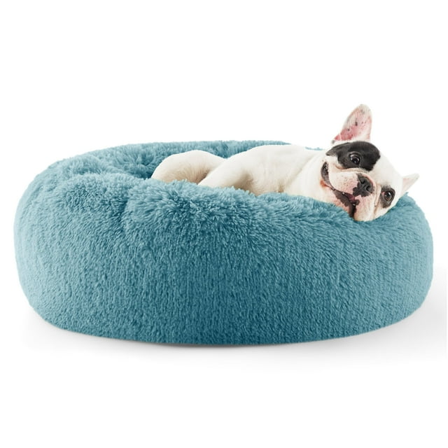 Cama para perros Bedsure Calming Donut, lavable para perros pequeños, color azul