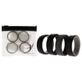 thumbnail image 1 of Juego de anillos de boda de silicona de 2 capas - Negro de ROQ para hombre - Anillo de 4 x 14 mm, 1 of 1